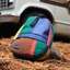 Sustainable and upcycled crossbody bag, colourful and made from pineapple leather.