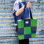 Teresa's Green Reversible Cloud Checker Tote