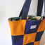 Teresa's Orange Reversible Cloud Checker Tote