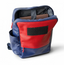 Wearsos Do Good upcycled backpack in navy blue and red with a laptop compartment and minimalist design